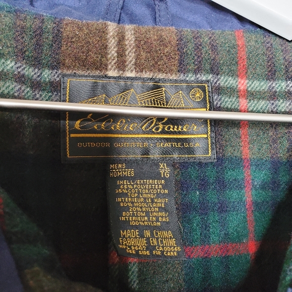 Eddie Bauer Men's Wool Lined Parka Blue Heavy Coat - Picture 5 of 7